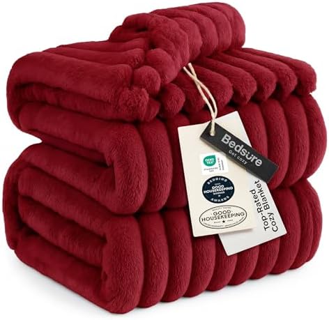 Bedsure Soft King Size Blankets for Bed Red 108"x90" by BEDSURE
