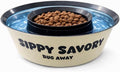Ant Proof Dog Bowl & Cat Bowl with Water Moat by Sippy Savory® - Bug Proof Pet Feeding Bowl, BPA-Free Non-Slip Food Bowl for Indoor & Outdoor Dogs and Cats, Dishwasher Safe, Beige and Black.