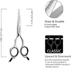 HASHIMOTO Small Dog Grooming Scissors with Rounded Tips, 5.0 inch. | Straight Blade with Micro-Serrated, Designed for Trimming around the Eyes, Ears, Nose and Paws.