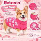Dog Sweater for Medium Dogs Girl Boy Winter, Dog Clothes, Pink, XL - Image 3
