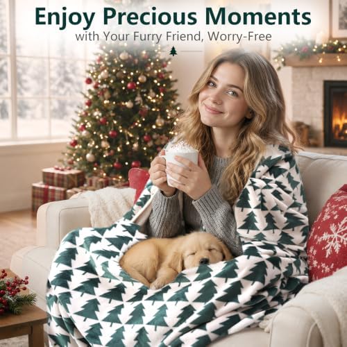 LOOBANI Waterproof Blanket, Christmas Throw Blanket, 50"x60", Xmas Green - Image 2