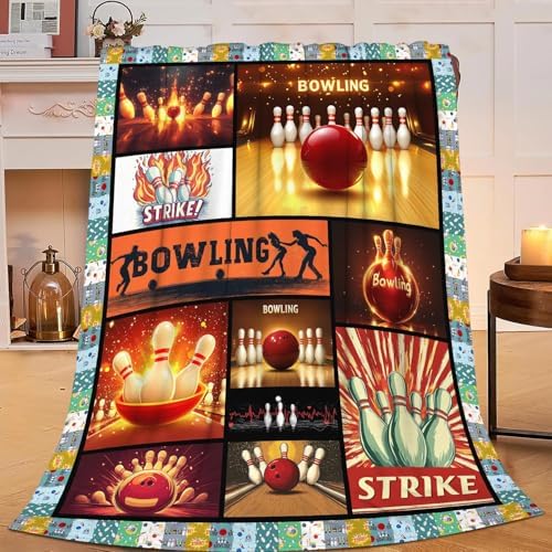 Bowling Blanket Bowling Throw Blanket Gifts for Bowling Lovers Women Men Boys Girls Kids Adults Super Soft Cozy Plush Fluffy Fuzzy Fleece Blanket Home Decor 50''X60'' - Image 2