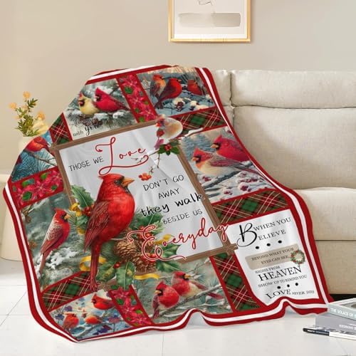 Cardinal Throw Blanket Red Bird Cardinal Stuff Gifts for Kids Girls Boys Adults Women Men Soft Cozy Warm Plush Fluffy Fuzzy Fleece Blanket Christmas Decor 50''X60'' by Fuzawet