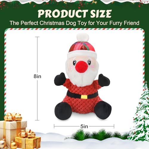 Newget Christmas Squeaky Dog Toys, Plush Dog Chew Toys with Crinkle Paper - Image 4