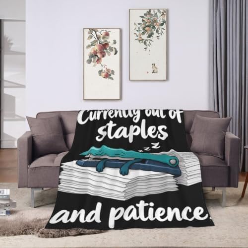 Sleepy Stapler Blanket Throw Gift for Girls Women 60"X50" - Image 3
