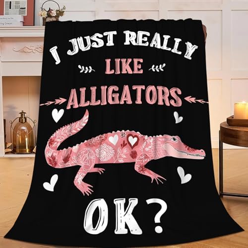 Crocodile Blanket for Girls Women Boys Men Adults Kids Soft Cozy Fleece Reptiles Alligator Throw Blankets Gifts Warm Flannel Plush Lightweight Decor for Couch Bed Sofa 80"X60" by Unknown