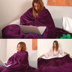 Purple Fleece Plush Throw Blanket 60"x80"for Couch Sofa Fuzzy Cozy Flannel - Image 3