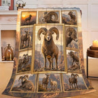 Bighorn Sheep Throw Blanket Gifts for Wild Animal Lover 80"X60" by Unknown