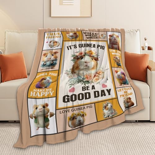 Guinea Pig Throw Blanket Guinea Pig Stuff Gifts for Kids Girls Boys Adults Women Men Soft Cozy Warm Plush Fluffy Fuzzy Fleece Blanket Decor 50''X60'' - Image 3