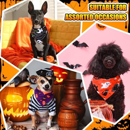 100 Pcs Large Halloween Dog Bandanas Bulk, Pet Costume Accessories - Image 6