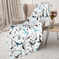 Whales Throw Blanket Sharks Lightweight Warm Flannel Fleece Blankets Cozy Soft Air Conditioning Blanket Gifts for Women Men Girls Boys 50"x40" by Odfovowo