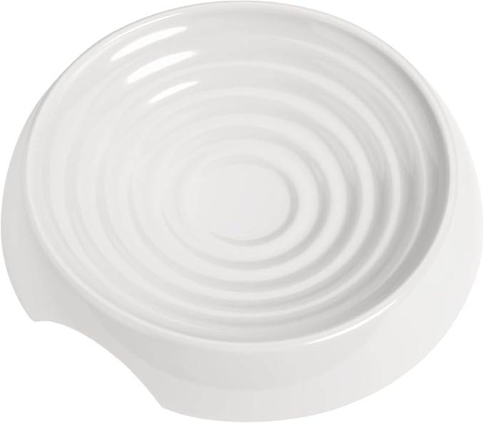 CatGuru Cat Bowls, Original Whisker-Friendly Pet Bowl for Wet & Dry Food | Wide, shallow food dish lets cats reach every bite comfortably reducing food waste. Nonslip. Dishwasher safe/ Marshmallow