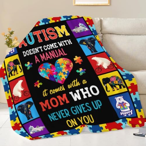 Autism Blanket Autism Puzzle Piece Throw Stuff Gifts 60"x50" - Image 3