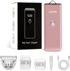 Feet Hair Trimmer, Dog Clippers,Quiet Washable USB Rechargeable Cordless Dog Grooming Kit,Electric Pets Hair Trimmers Shaver Shears for Dogs and Cats Pink