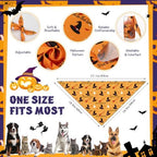 Huhumy 100 Pcs Halloween Dog Bandanas Bulk Pet Scarf Bibs Neckerchief Decor - Image 3