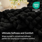 BEDELITE Black Checked Fleece Throw Blankets Queen Size for Bed, 90x90 Inch - Image 4
