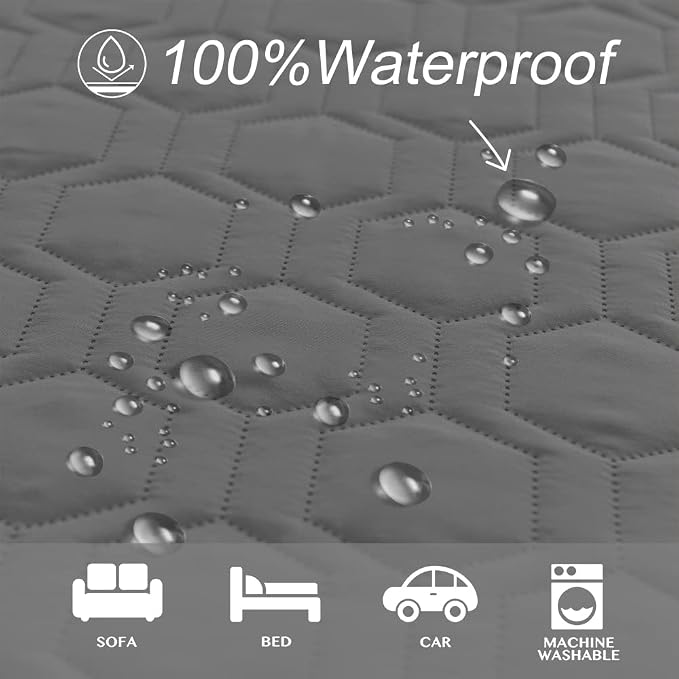 Tcksstex Waterproof and Anti-Slip Dog Bed Cover and Pet Blanket Sofa Pet Bed Mat ，car Incontinence Mattress Protectors Furniture Couch Cover for Most Cats Dogs, Pets（82x82- Dark Grey）
