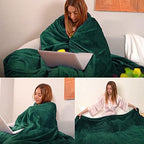 Forest Green Fleece Plush Throw Blanket 90"x90"for Couch Fuzzy Cozy Flannel - Image 3