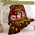 Gnome Christmas Decorative Throw Blanket, Gingerbread Tree Snowflake Print Decoration, Soft Flannel Winter Blankets for Couch Bed Sofa, Holiday Home Decor, Xmas Festival Gifts 50x60 Inch - Image 2
