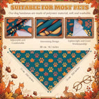 Preboun 50 Pcs Fall Paw Print Dog Bandanas Bulk, Autumn Thanksgiving Party - Image 3