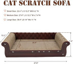 COOZMENT Scratching Sofa, Couch Shaped Thick Scratching Cardboard, Lounge Bed for Indoor Rest&Play, Sofa Scratcher Pad (Brown, 27.6" L X 12.2" W X 7.4" H) - Image 2