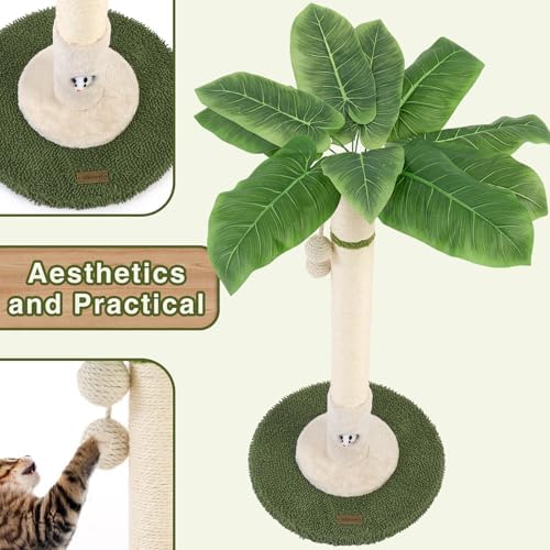 Woochpet Cat Scratching Post for Indoor Cats,36" Tall Cat Scratcher （White） - Image 4