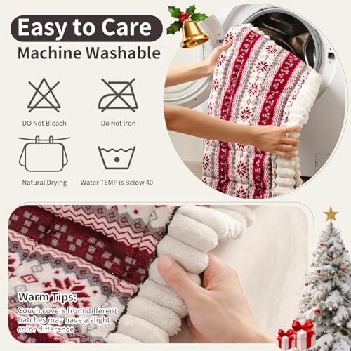 Christmas Couch Cover, Christmas Plush Sofa Cover for Dog Pet 1PC - Image 2