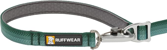 Ruffwear, Switchbak Hands‑Free Dog Leash, Adjustable 2.5–7 ft, Double‑Ended Lead with Lockable Crux Clips and Sliding V‑Rings, Waist‑Worn, Over‑Shoulder or Handheld, River Rock Green