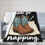 Sleepy Cowboy Boots Blanket Throw Gift for Girls Women 80"X60" - Image 4