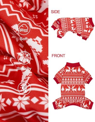 XPUDAC Christmas Dog Pajamas for Small Medium Dogs Puppy Clothes Pjs,XSmall - Image 5