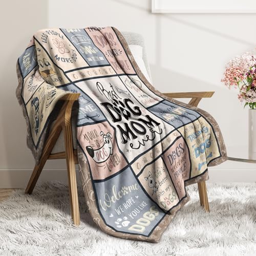 Christmas Dog Mom Gifts for Women - Best Mom Ever Blanket for Pet Lovers - Image 4