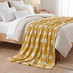 Horaldaily Ginger Yellow Dog Paw Shape 3D Textured Throw Blanket 50x60 - Image 3