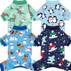 XPUDAC 4 Pack Dog Pajamas Cute Dog Clothes for Small Dogs Pjs for Winter, S by XPUDAC