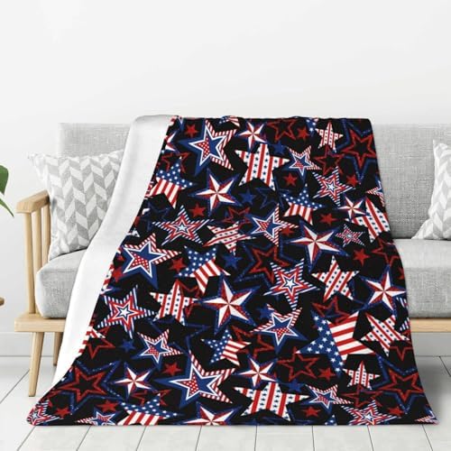 American Patriotics Blanket Skirt Stars and Stripes 4th of July Memorial DayChristmas throw blanket travel blanket Warm Flannel Fleece Blankets Cozy Soft Blanket Gifts for Women Men Girls Boys 50"x40" - Image 2