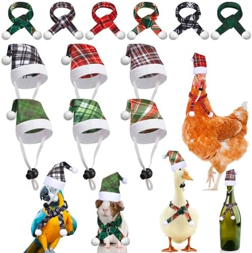 Weewooday 12 Pcs Mini Christmas Santa Hat Scarf Set, Small, Irregular Check by Weewooday