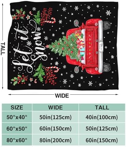Christmas Truck Blanket for Girls Women Boys Men Adults Kids Soft Cozy Fleece Red Truck Throw Blankets Gifts Warm Flannel Plush Lightweight Decor for Couch Bed Sofa 60"X50" - Image 7