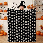 BEDELITE Ghost Halloween Throw Blanket Decor & Gift, Black, 50"x60" - Image 3