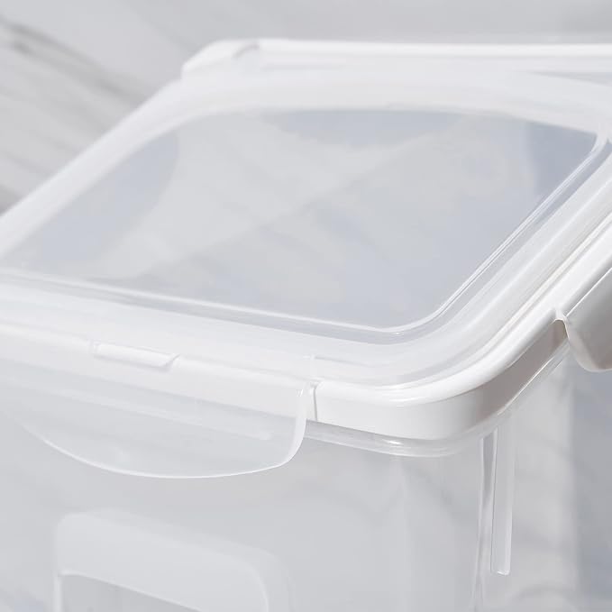 15 Liter / 30 lbs Rice Storage Container with Measuring Cup, BPA free, For Rice | Grain | Pet Food | Flour, 1 count, Clear