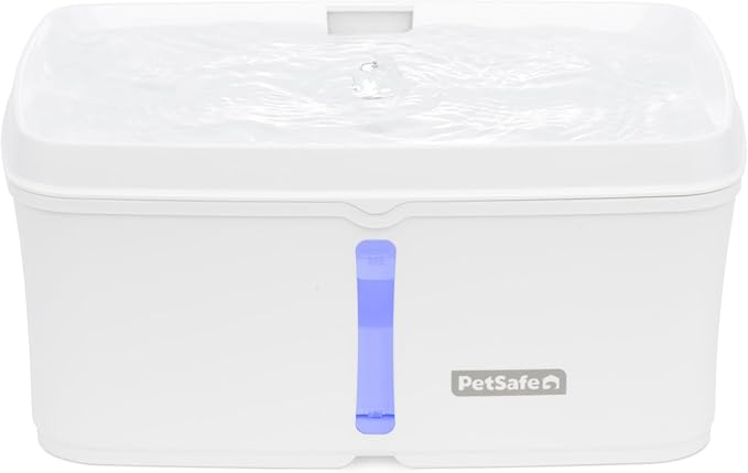 PetSafe Viva Pet Fountain, Cats & Small Dogs, Plastic Tray, 140 oz | Food-Grade Plastic, Ultra-Quiet Pump, Dishwasher Safe, Double Filtration, Filters Included