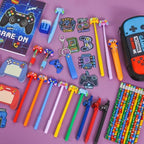 Ulema 85Pcs Video Game Stationery Set Gifts for Boys Girls Birthday Gifts and Classroom Rewards Office Supplies with Multi-Coloe Pens, Pencils, Erasers, Sticky Notes etc. - Image 3