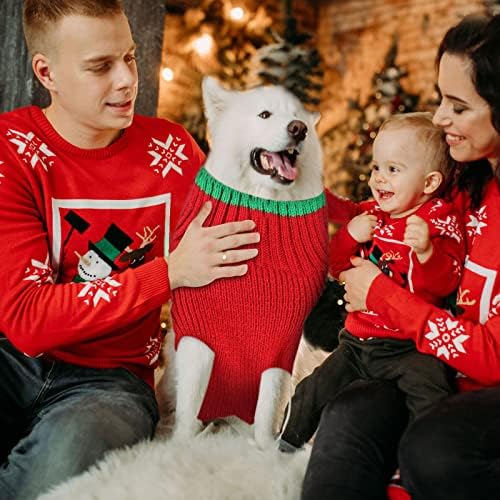 4 Pieces Christmas Dog Sweaters - Holiday Puppy Snow Elk Reindeer Snowman Elf Winter Knitwear Warm Clothes Funny Party Cosplay Dress for Small to Medium Dogs Cats (Medium) - Image 3