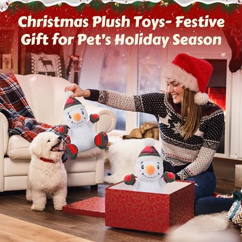 Newget Christmas Squeaky Dog Toys, Plush Dog Chew Toys with Crinkle Paper - Image 6