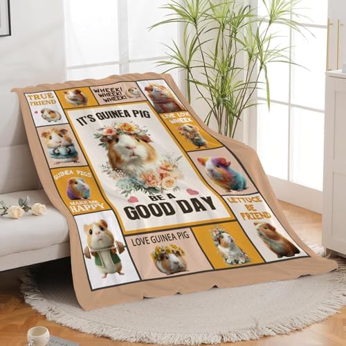 Guinea Pig Throw Blanket Guinea Pig Stuff Gifts for Kids Girls Boys Adults Women Men Soft Cozy Warm Plush Fluffy Fuzzy Fleece Blanket Decor 50''X60'' - Image 5