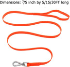 Waterproof Dog Training Leash 50FT 30FT 15FT 10FT 5FT Heavy Duty Recall Long Lead for Large Medium Small Dogs (5FT, Orange)
