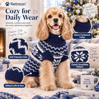 Dog Sweater for Medium Dogs Girl Boy Winter, Dog Clothes, Blue, L - Image 3
