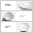 Ceramic Elevated Cat Bowls - 6.2 Inch Extra Wide Raised Cat Food and Water Bowl Set for Indoor Cats, Whisker-Friendly Ceramic Cat Dish for Elder Big Cats & Small Dogs,White,2 Pack