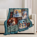 Snowmen Blanket Christmas Winter Snowmen Lover Throw Blankets Gifts for Girls Boys Kids Soft Cozy Fleece Plush for Couch Sofa Bed 80"x60" - Image 3