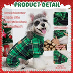 XPUDAC 4 Pack Dog Pajamas Plaid Dog Clothes for Small Medium Dogs Girl Boy Comfy Puppy Onesie Pet Christmas Outfit Cat Pjs Jammies, 2XL - Image 2