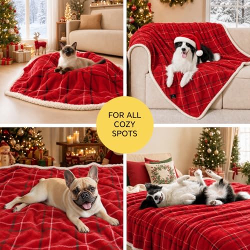 Luciphia Waterproof Blanket for Large Dog, Reversible Sherpa Couch Cover - Image 4
