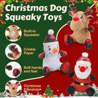 Newget 3Pcs Christmas Squeaky Dog Toys, Plush Dog Toys with Crinkle Paper - Image 2